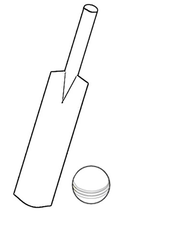 cricket bat and ball clip art black and white