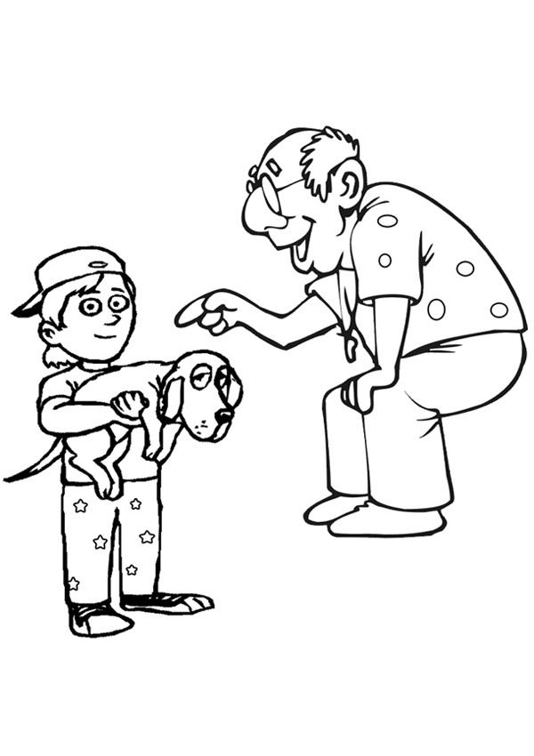 grandad and grandson colouring page
