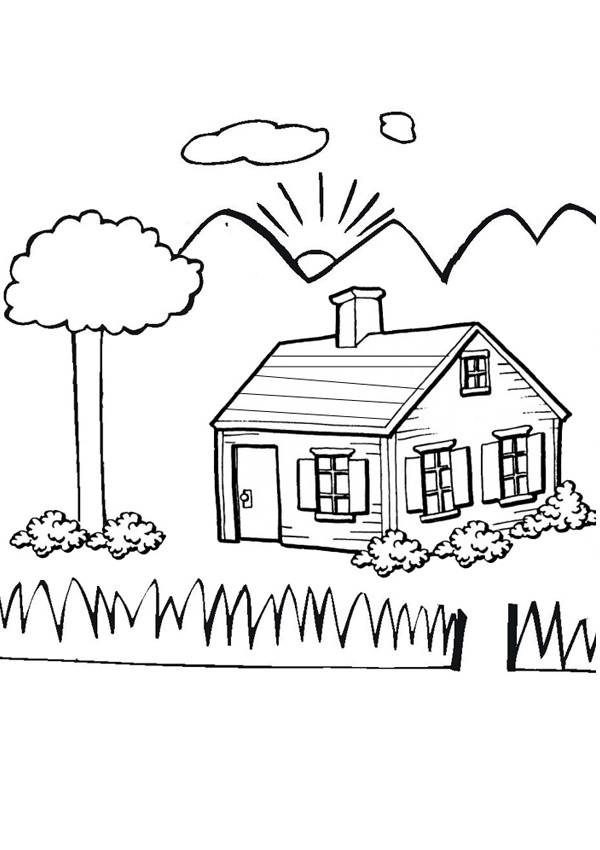 house colouring page