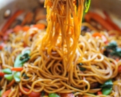 Veggies with noodles