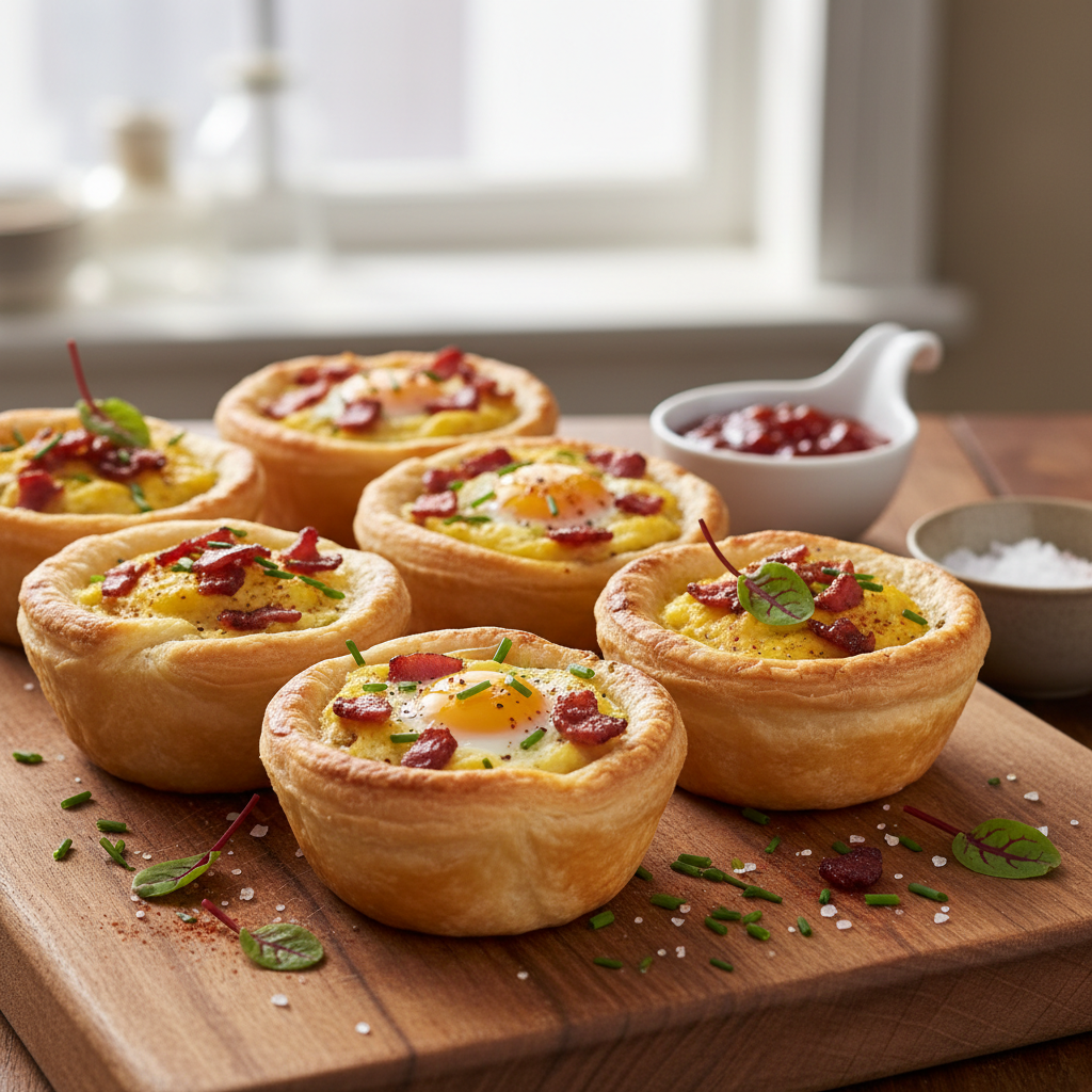Mini bacon and egg pies