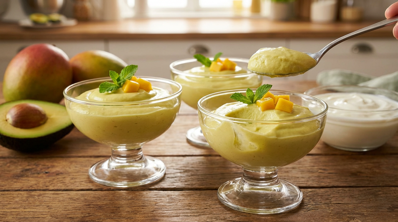 Avocado and mango mousse