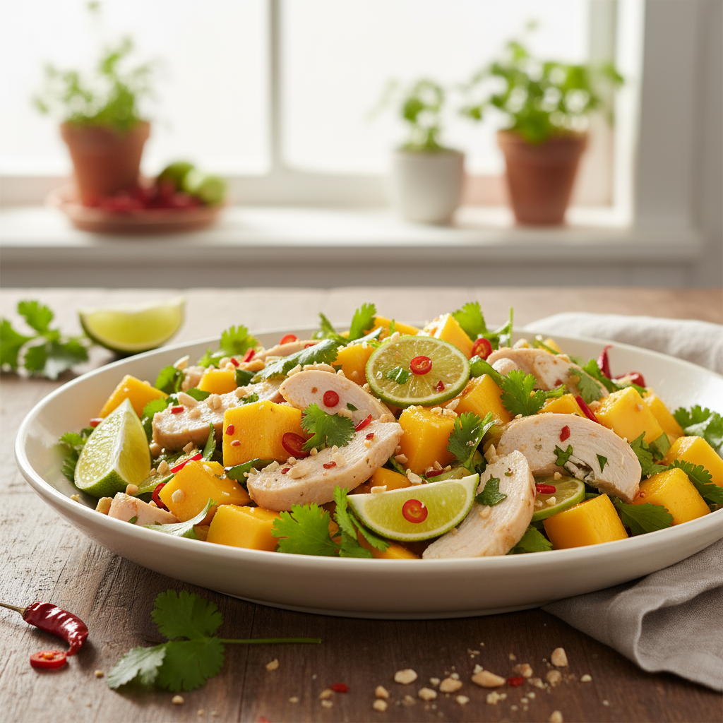Chicken mango and coriander salad