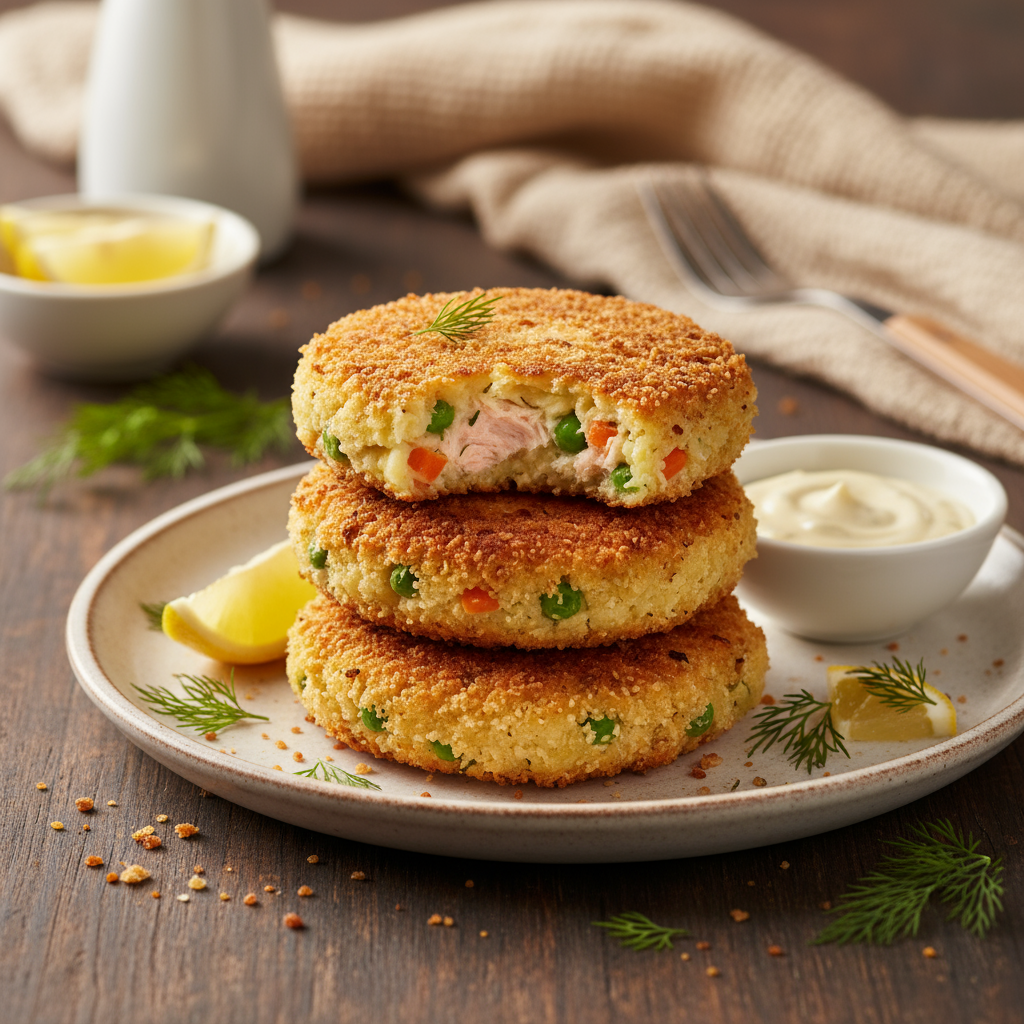 Salmon and vegetable cakes