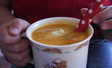 Apple, pumpkin and cheddar soup
