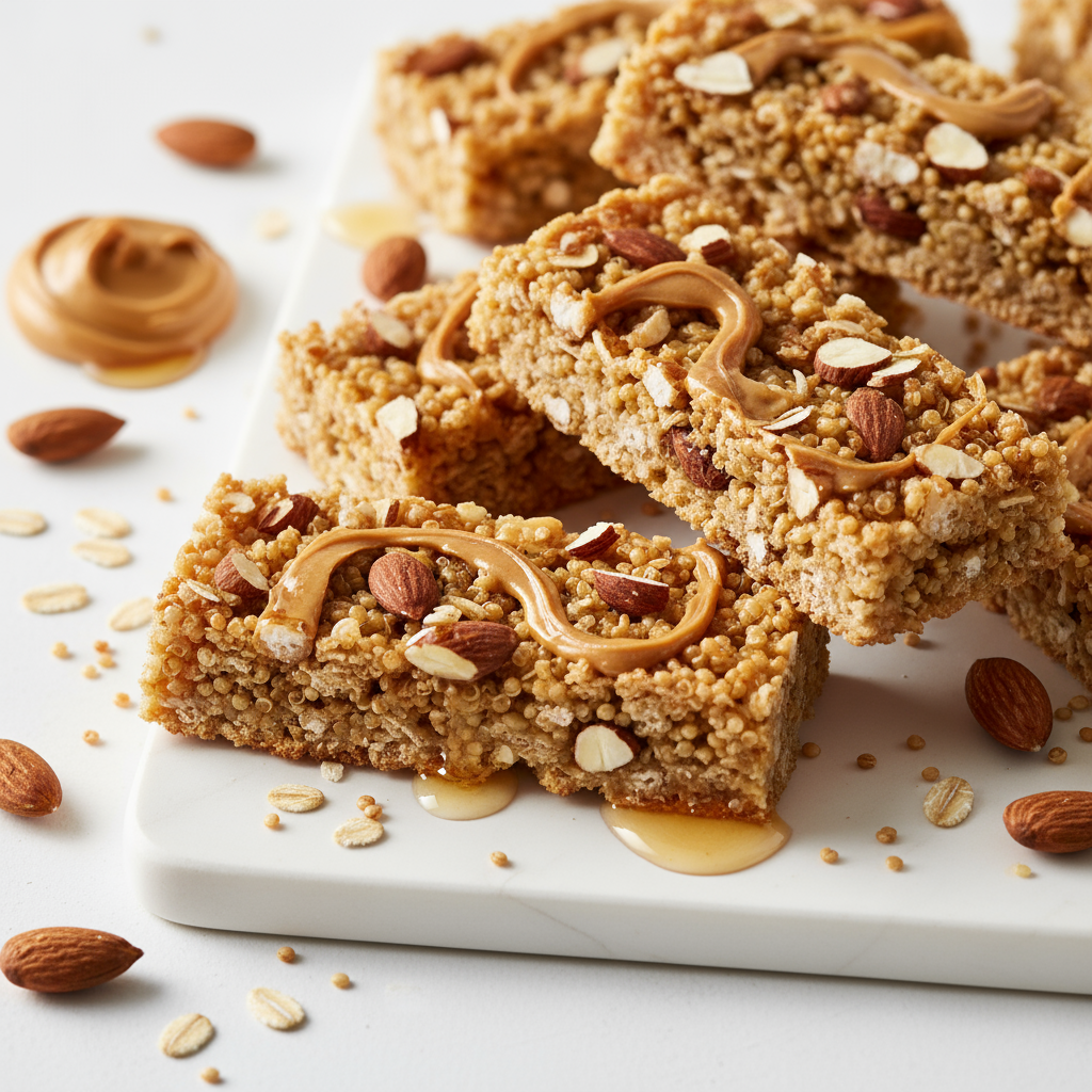 Toasted quinoa and oat bars