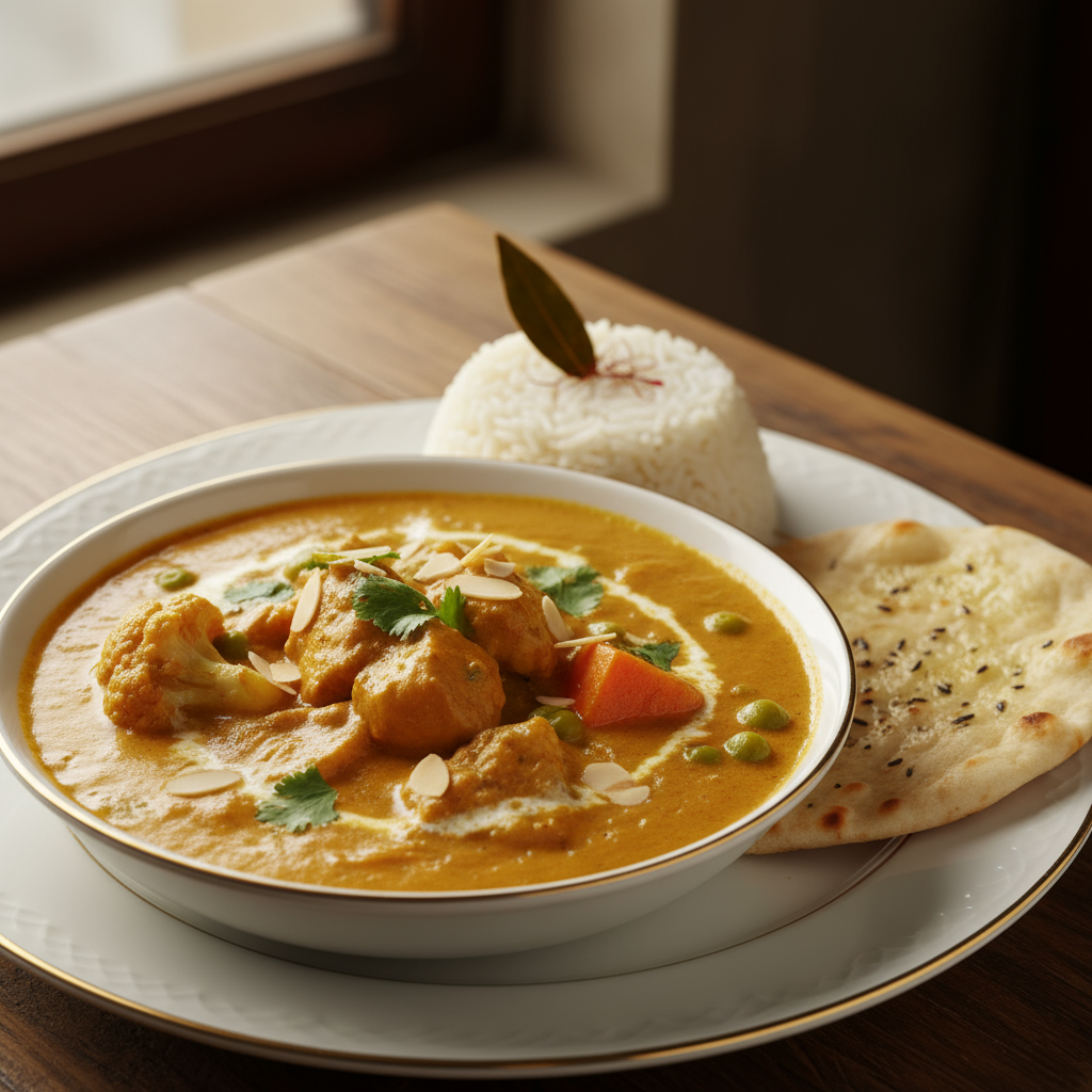 Chicken and vegetable korma curry