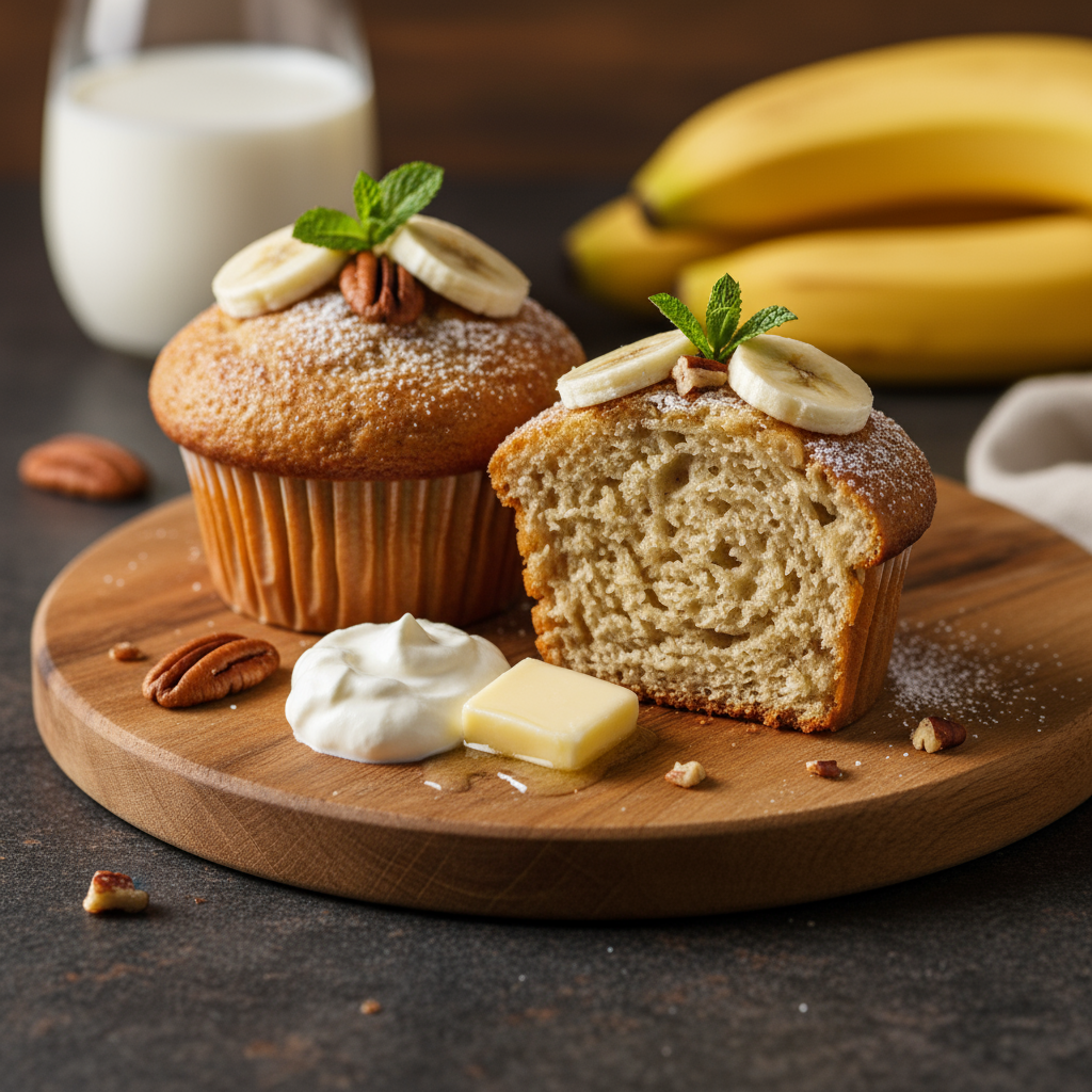 Sour cream banana muffins