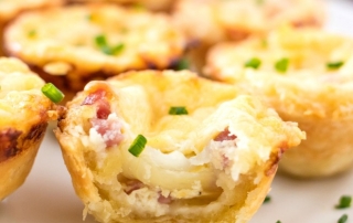 Mini chicken and cheese quiches