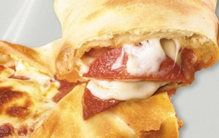 Pepperoni and mozzarella calzone