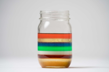 Layered bottle density experiment