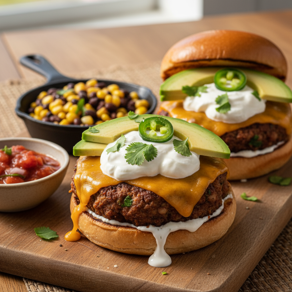 Tex-Mex bean burgers