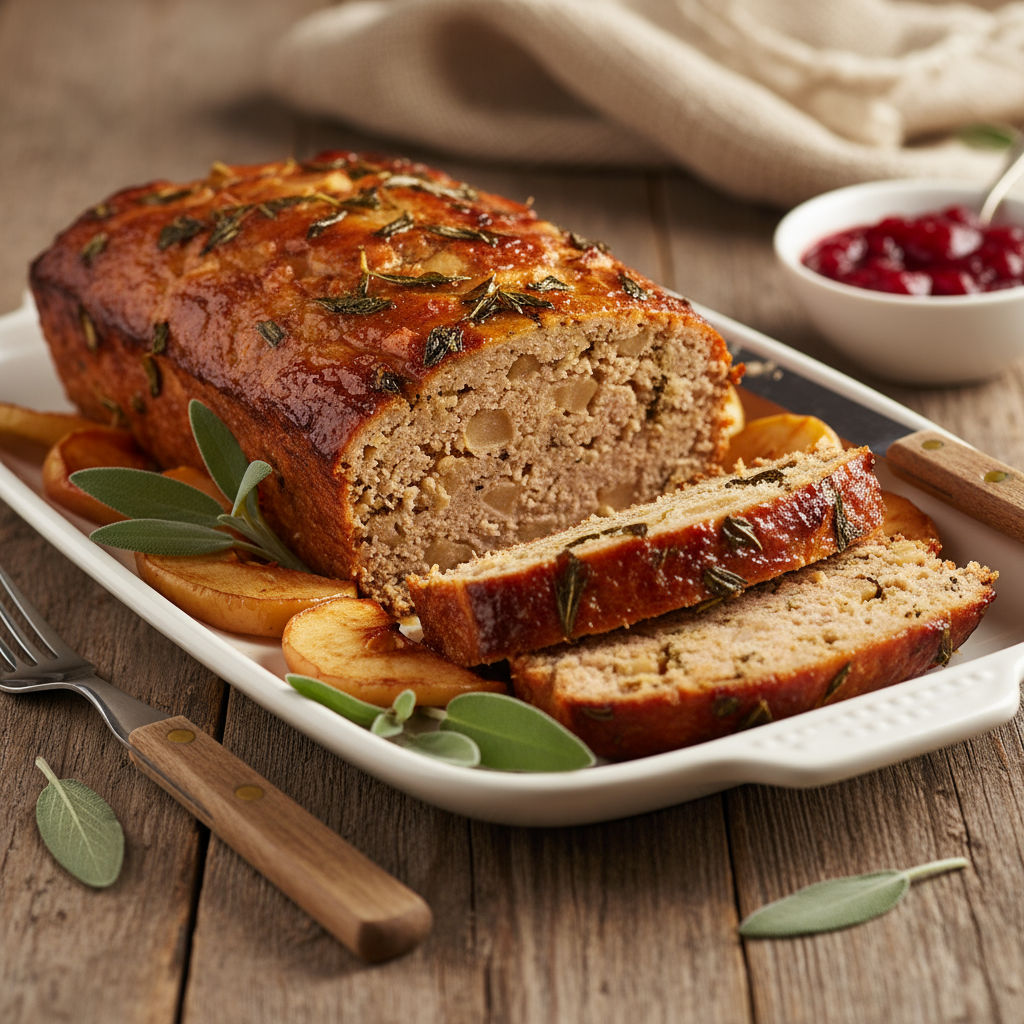 Pork and sage meatloaf with apples