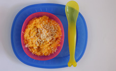 Carrot, corn and chicken