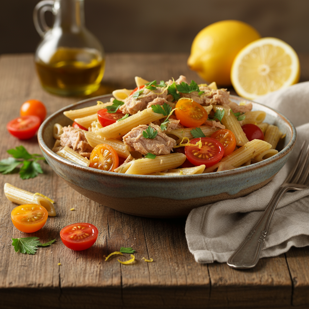 Pasta with tuna and tomatoes