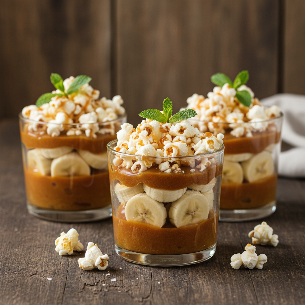 Easy salted caramel and banana cups recipe