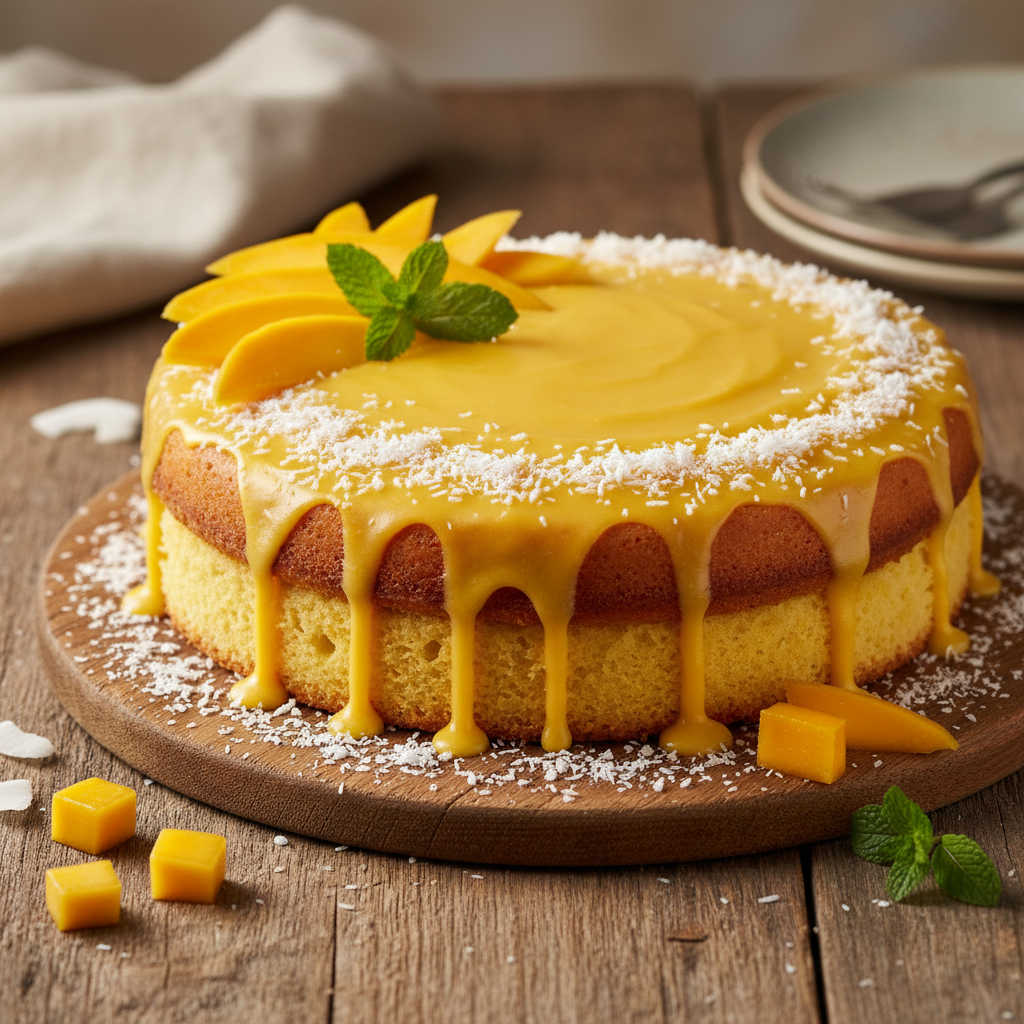Mango coconut cake