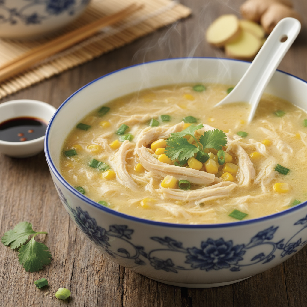 Chinese chicken and sweet corn soup