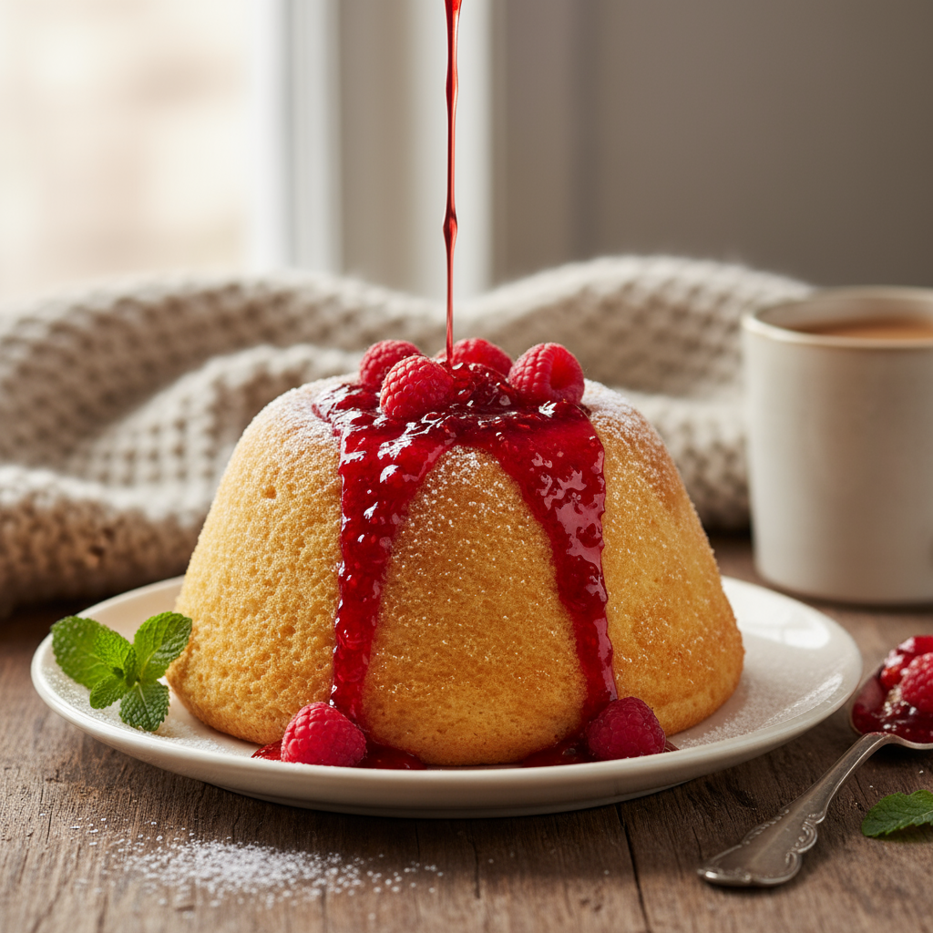 Steamed jam pudding