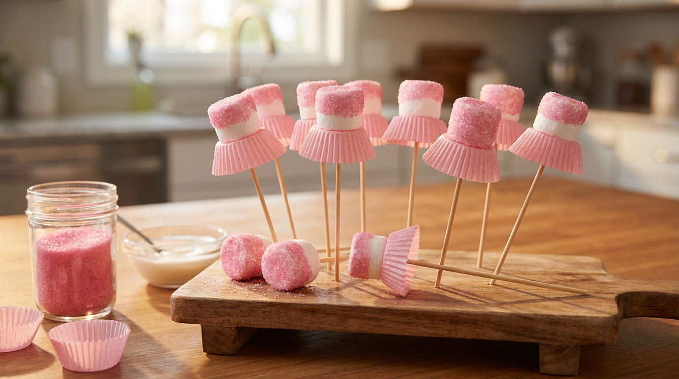 Ballerina marshmallow pops