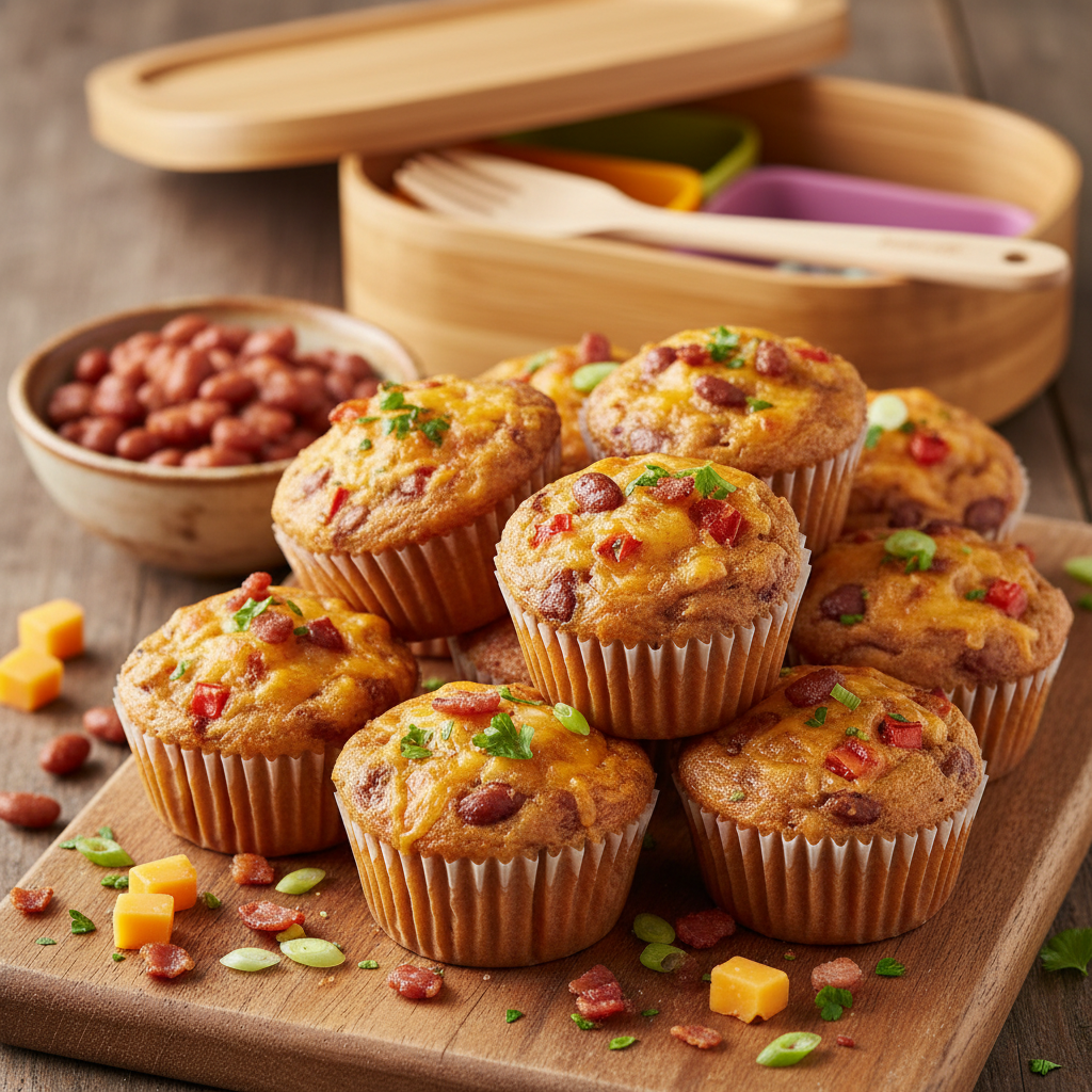 Mini baked bean muffins