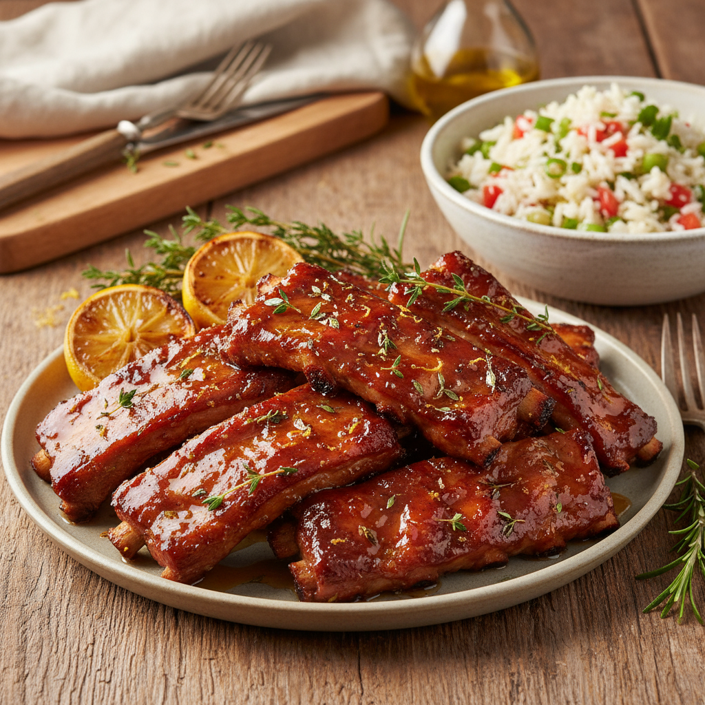 Hot Lemon Rib Sticky herb and lemon ribs | Kidspot