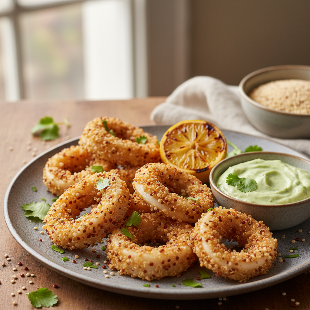 Quinoa calamari rings