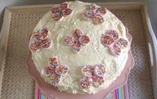 Marshmallow flower birthday cake