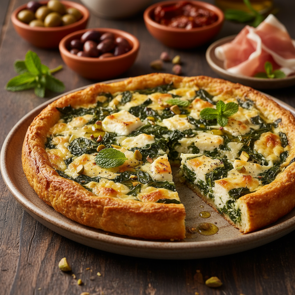 Spinach and mint pie