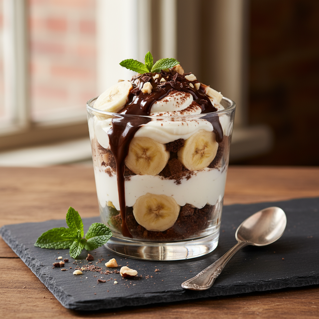 Yoghurt chocolate bananamisu