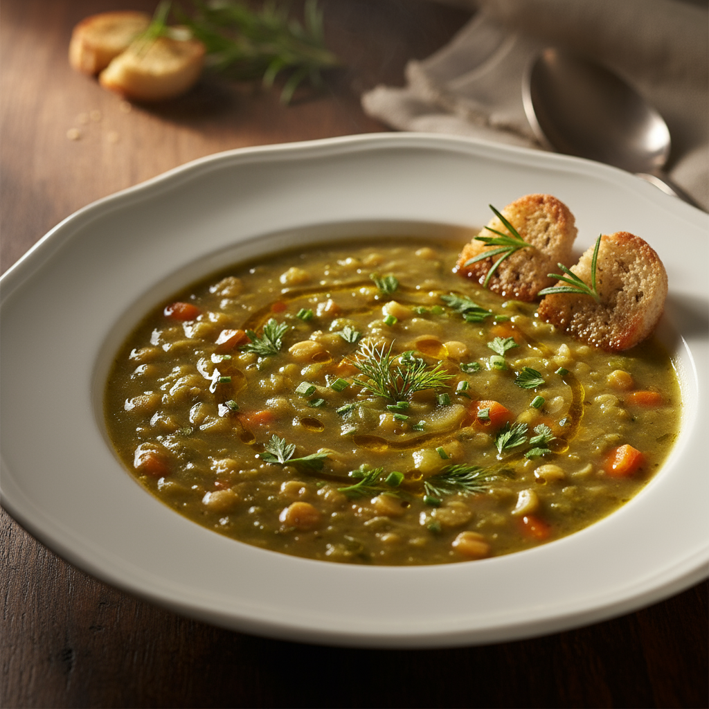 Split pea and vegetable soup