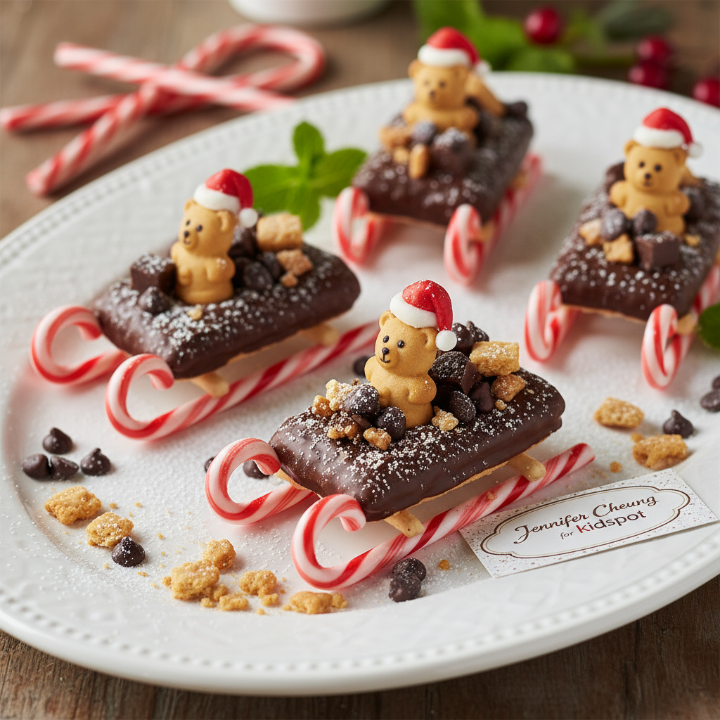 Tiny Teddy Santa sleigh