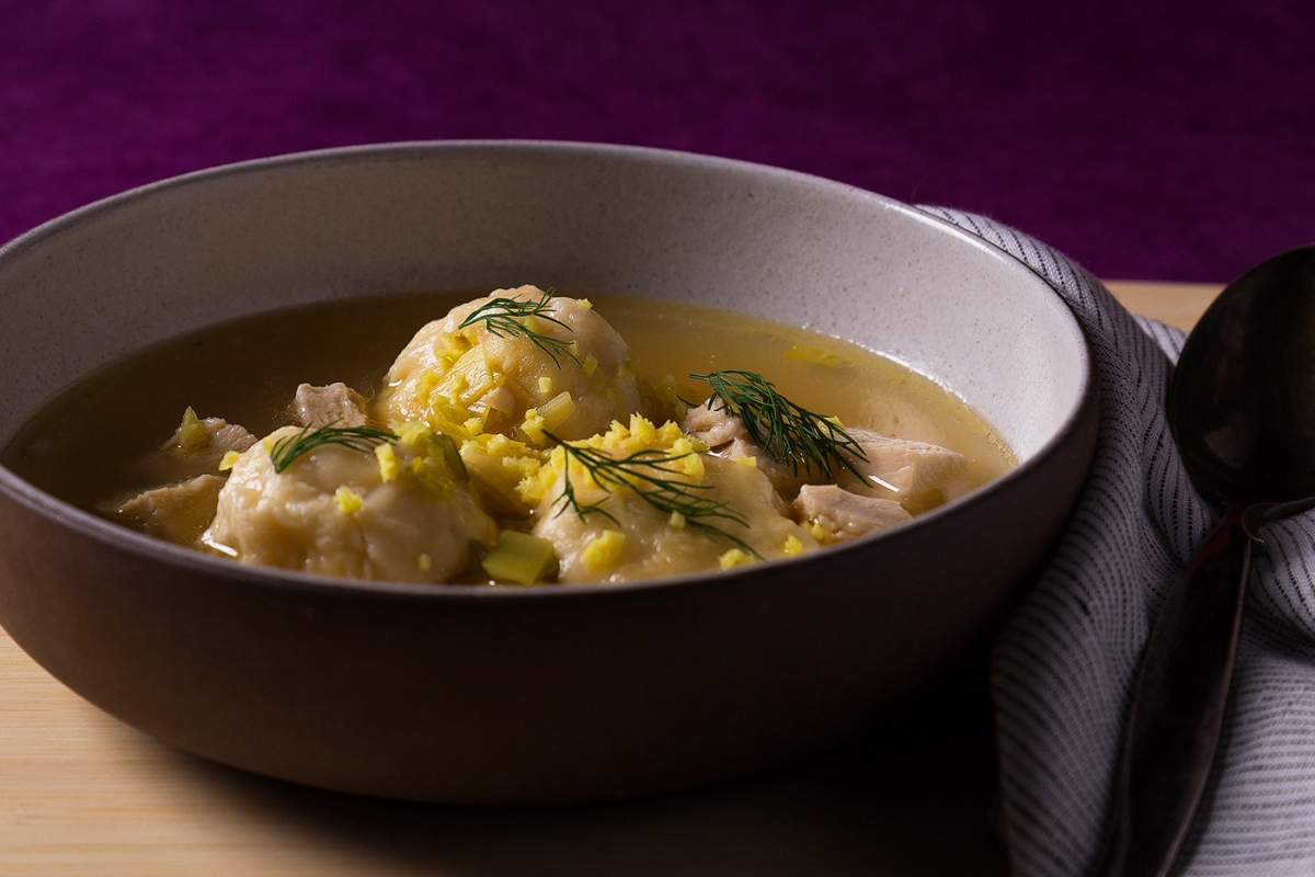 Chicken dumpling soup