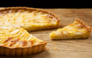 Pear and custard tart