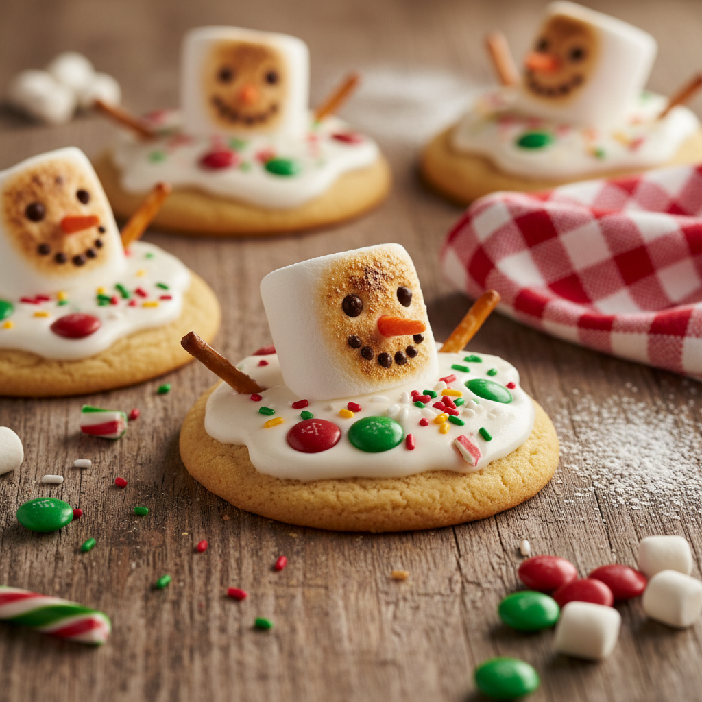 Melted snowmen cookies