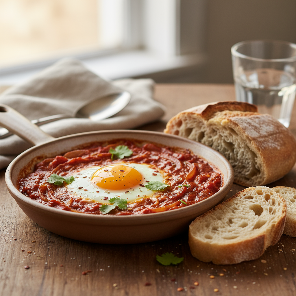 Spiced tomato and egg brunch