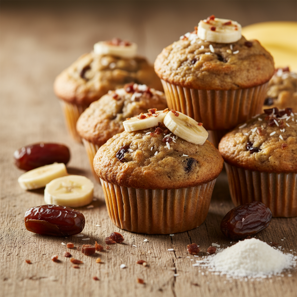 Paleo banana and date muffins