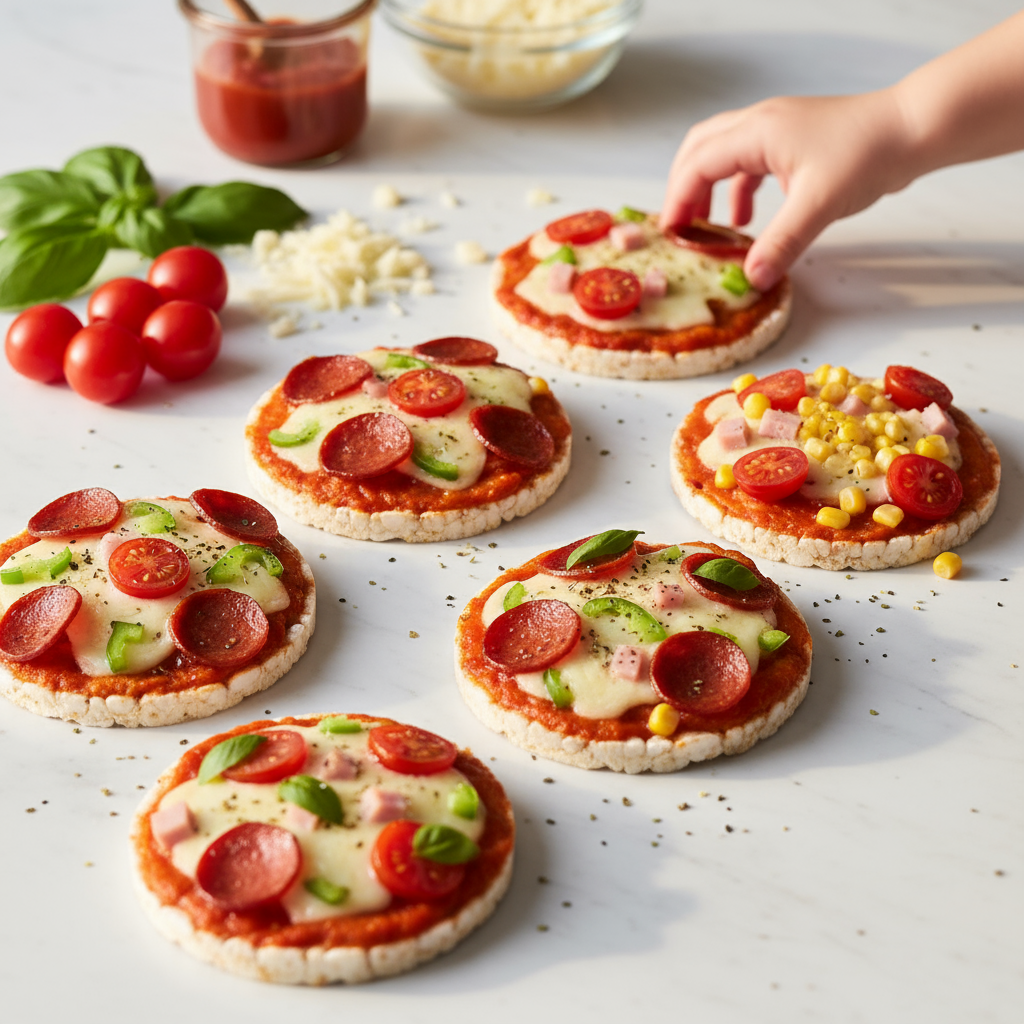 Rice cake pizzas