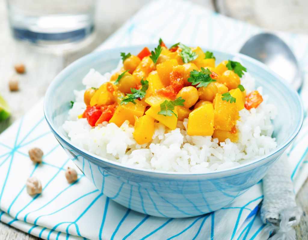 Pumpkin and chickpea curry