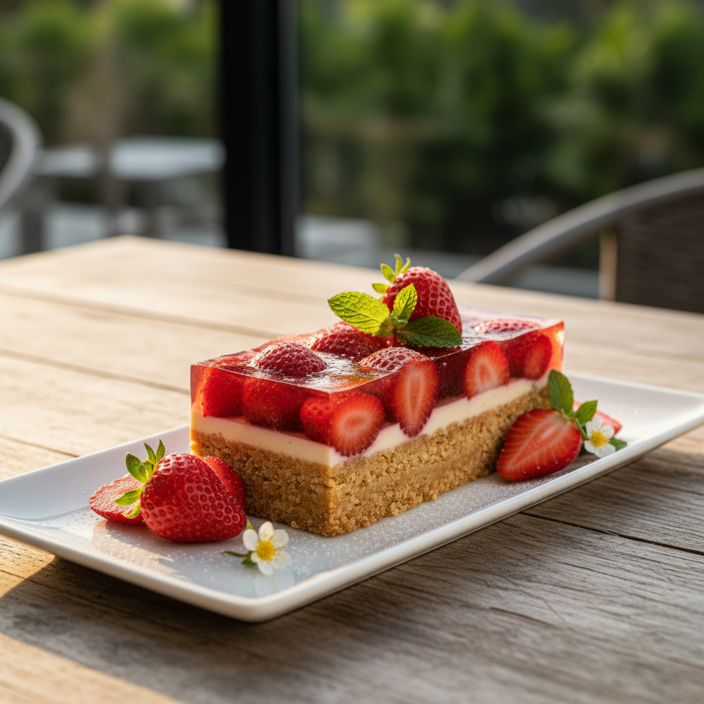 Strawberry jelly slice