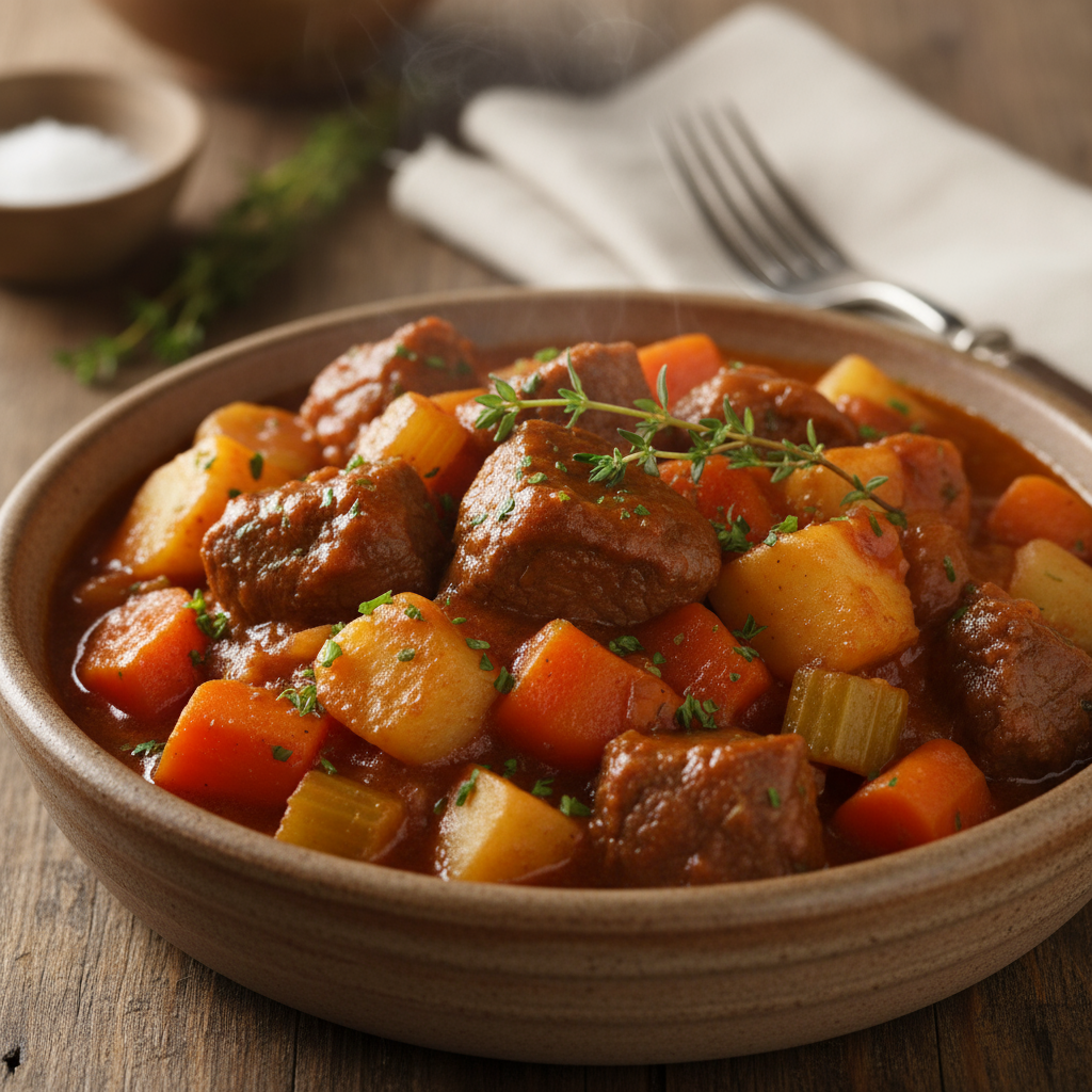 Simple beef and vegetable casserole