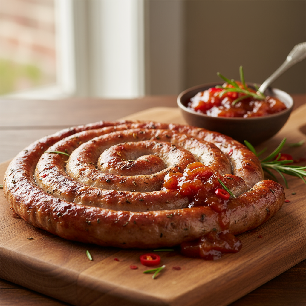 Sausage wheel with easy chutney