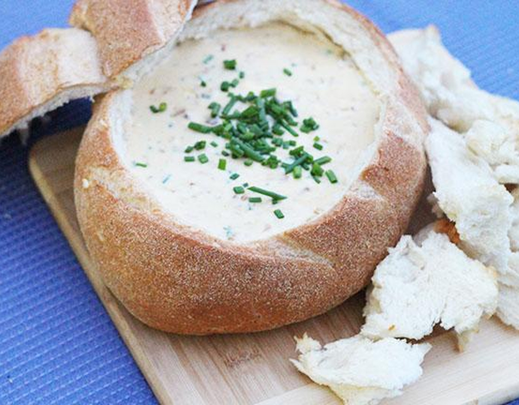 Cheese and bacon cob dip