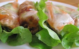 Kid-approved chicken rice paper rolls