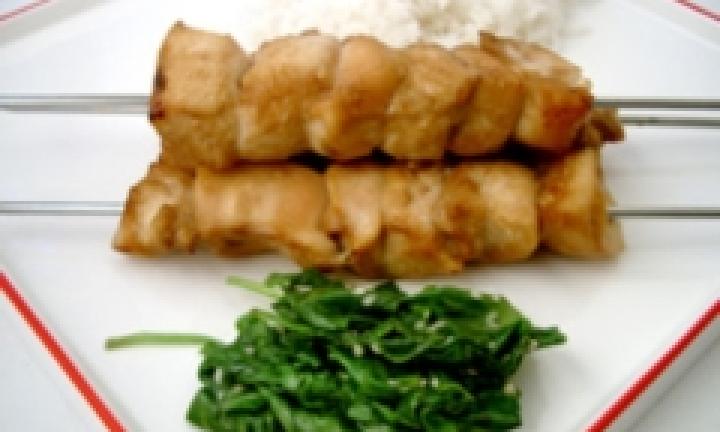 Honey soy chicken skewers