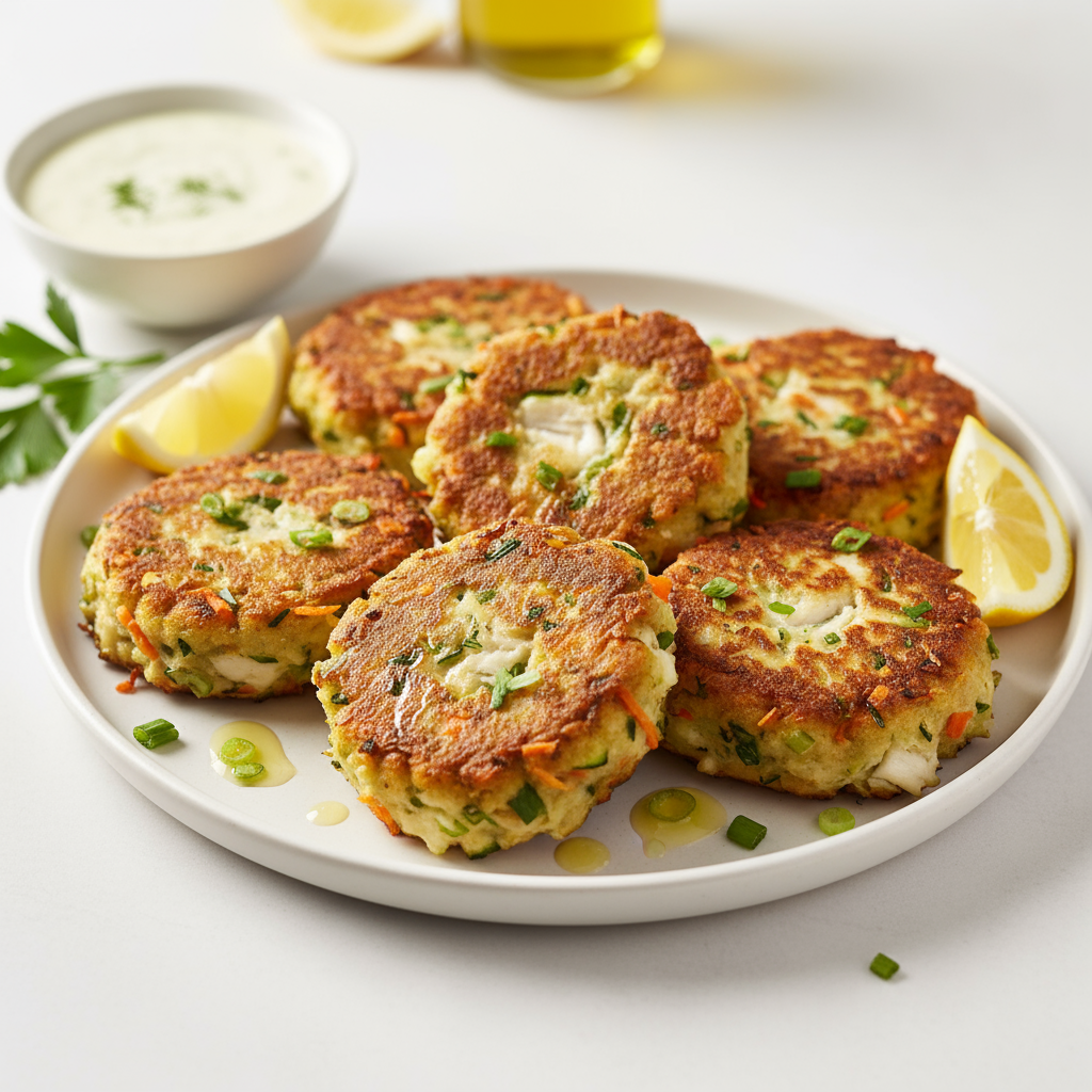 Vegetable and fish cakes