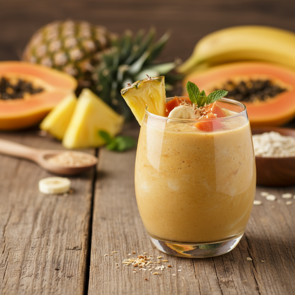 Pineapple, Paw Paw and Banana smoothie