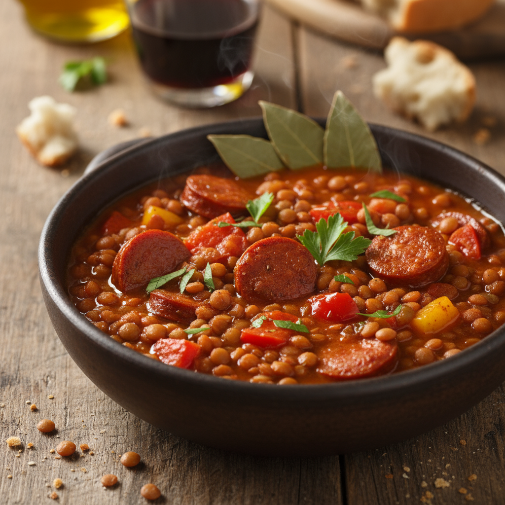Spanish lentils with chorizo
