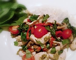 Chicken and basil stir fry