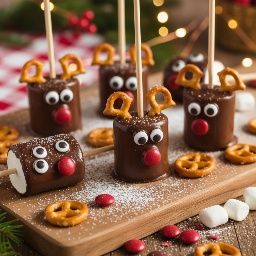 Reindeer marshmallow pops